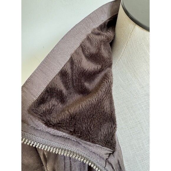 Chicos Women’s Brown Metallic Jacket Full Zip Faux Fur Neck Size Small 0 - Picture 7 of 11